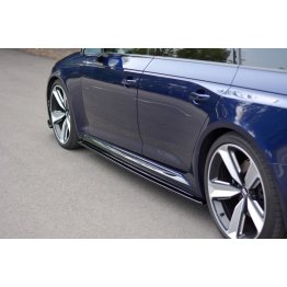 Накладки сплиттеры на пороги на Audi RS4 B9